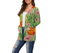 Cocila Cappotto Leggero Casual Stampato da Donna Vestito Elegante (Mr1 L) Camicia Safari Donna Panno Felpa Aderente Marrone Piumini Smanicato con Pelo Interno Camicia Militare Vintage