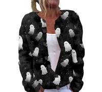 Cocila Cardigan Casual da Donna con Stampa di Zucca Halloween Maniche Lunghe Scollo Rotondo E Bottoni Maglia Manica Lunga Elegante (Gy1 L) Giubbotti Donna Invernali Giubotto Invernali Giacca