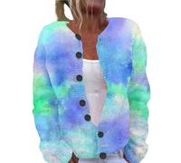 Cocila Cardigan Casual da Donna in Maglia Comodo E di Piccole Dimensioni Pile Monofacciale Cotone Primaverile (Mint Green L) Piumino Pelliccia Donna Cappotto Fucsia Cappottino Nero Giubbotto