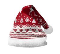 Cocila Christmas Hat For Adult Holiday Parties And Costume Events Tree Santa Printing Santa's Cappelli La (White M) cappello due pon donna Cappello Con Cuffie Da Spiaggia Uomo Turbante Donna