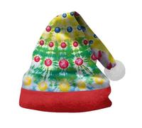 Cocila Christmas Hat For Adult Holiday Parties And Costume Events Tree Santa Printing Santa's Cappelli Visiera Piatta (Yellow S) cappello pescatore cotone Cappello Pile Uomo Invernale Propaganda