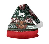 Cocila Christmas Hat For Adult Holiday Parties And Costume Events Tree Santa Printing Santa's Cappellino 5 (Wine S) cappello invernale bambini Cappello Cotone Uomo Estivo Cappelli Invernali
