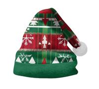 Cocila Christmas Hat For Adult Holiday Parties And Costume Events Tree Santa Printing Santa's Cappello Vigilanza (Green S) cuffia di seta per dormire Pile Uomo Invernale Verde Bambino Bambina