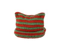 Cocila Crochet Hats for Women Handmade Knit Cat Ear Beanie Hat Winter Goth Accessori per Compleanno Cane (Green One Size) Bandana chemioterapia Donna Cappello Coda Alta Cuffia in Seta per
