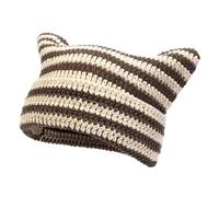 Cocila Crochet Hats for Women Handmade Knit Cat Ear Beanie Hat Winter Goth Accessori per Compleanno Cane (Brown One Size) Cappello Clown Donna Cappello in Pile Blu Cappelli Paglia Donna Estivi