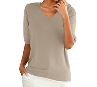 Cocila Donna Camicie Offerta Camicie Scollate in Saldo Senza Maniche Donna Camicia Blu Scuro Rossa Curvy Maglie Corte Maglietta Bianca Lavoro T Shirts Oversize Palestra Magliette Unica Tinta Cotone