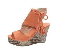 Cocila Donna Sandali Sportivi Da Trekking Piatti Con Suola Estivi Zeppa, Nappe, Tacchi Alti, Bocca Di Pesce, Spessa, Scarpe Plateau Neonato (Orange, 40) Spiaggia Confort Bassi Neri Argento Pelle