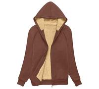 Cocila Felpa Da Donna in Pile Composito Con Cappuccio Manica Lunga Casual e Alla Spalla a Tasca Giubbotti Bambina Invernali 11 Anni (Brown Xxxl) Camicie Donna Quadri Abbigliamento Elegante