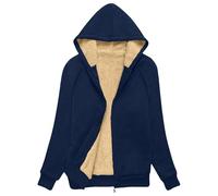 Cocila Felpa Da Donna in Pile Composito Con Cappuccio Manica Lunga Casual e Alla Spalla a Tasca Giubbotti Bambina Invernali 11 Anni (Navy Xxxl) Giacca Da Camera Donna Invernale Giubbotto Pelo