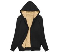 Cocila Felpa Da Donna in Pile Composito Con Cappuccio Manica Lunga Casual e Alla Spalla a Tasca Giubbotti Bambina Invernali 11 Anni (Black L) Camicia Donna Fantasia Cappotto Nero Invernale