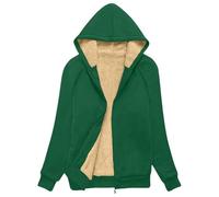 Cocila Felpa Da Donna in Pile Composito Con Cappuccio Manica Lunga Casual e Alla Spalla a Tasca Giubbotti Bambina Invernali 11 Anni (Green Xxxl) Piumino Donna Elegante Piumini Lunghi Giubbotto