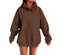 Cocila Felpa Personalizzata Donna Felpe con Cappuccio e Pullover Casual Tinta Unita da Donna Autunno 2025, Felpe basiche, Camicette alla da Maglioni Ragazza caffè L