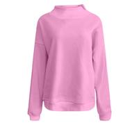 Cocila Felpa Senza Cappuccio Donna Autunno Invernale Colorblock Sweatshirt Girocollo Maniche Lunghe Camicette Felpe per Adolescenti, Ragazze, Vintage, Maglietta Outfit Autunnali 2025 Rosa 3XL