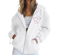 Cocila Felpa Termica Donna con Zip Felpa Donna Firmata Felpe Trasher Rosa Pallavolo Ragazza Il Tre Invisibili con Cappuccio Oversize Cropped Stampa Cerniera Girocollo Primaverile Leggera Beige Stitch