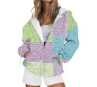 Cocila Felpe con Cappuccio Autunnali A Maniche Lunghe E Stampa Farfalla da Donna Oversize Zip Felpa Garzata Zip E Cappuccio Felpa Tecnica La Mia Lolita con Blu Elettrico