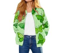 Cocila Giacca Casual da Donna con Design Antivento Stampato Confezione Bottiglie (Mint Green XL) Giacca Pesante Donna Giaccone Invernale Elegante Cappottino Tecnica Giubbino Rosso Camicia Fucsia