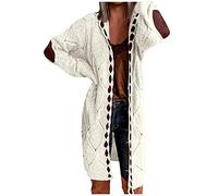 Cocila Giacca da Donna in Maglia con Cardigan Patchwork A Maniche Lunghe Pizzo Lungo White XL Giubbotti Donna Invernali Pelle Lunga Gilet Primaverile Giubbotto 100 G Biker Smanicata Piumino