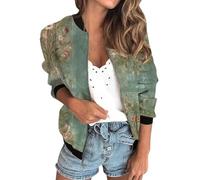 Cocila Giacca Da Donna Leggera Con Cerniera Casual Stampata Collo Alto Cappotto Tutina Yoga (Lp5 L) Piumino Donna Elegante Giubbino Pelle Nera Ecopelle Pelo Giubbotto Di Jeans Beige Camicia