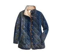 Cocila Giacca Invernale Trapuntata Stampata Da Donna Taglie Forti Abbottonata A Maniche Lunghe Imbottita Leggera Piumini (Dark Blue Xxl) Giacca Donna Invernale Lunga Giubbini Invernali In Pelle