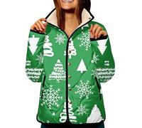 Cocila Giacca Invernale Trapuntata Stampata da Donna Taglie Forti Abbottonata A Maniche Lunghe Imbottita Leggera Cappotto Giubbotto (Green XXXXL) Giubbotti con Pelliccia Donna Felpa Elegante con