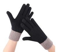 Cocila Guanti Invernali In Rete Da Donna In Maglia Più Velluto Addensato Autunno E Inverno Modello Caldo (Guanti Per Adulti) E Manopole Da Donna (Black One Size)