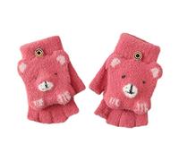 Cocila I Bambini Che Lavorano A Maglia Più La Metà 'orso Dei Cartoni Animati Riferiscono A Capovolgere La Perdita Calda Calda Riferisce Ai Guanti Da Scrivere Guanti E Manopole Da (Hot Pink One Size)