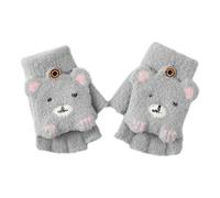 Cocila I Bambini Che Lavorano A Maglia Più La Metà 'orso Dei Cartoni Animati Riferiscono A Capovolgere La Perdita Calda Calda Riferisce Ai Guanti Da Scrivere Guanti E Manopole Da (Grey One Size)