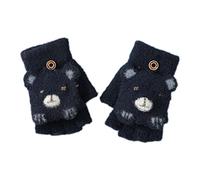 Cocila I Bambini Che Lavorano A Maglia Più La Metà 'orso Dei Cartoni Animati Riferiscono A Capovolgere La Perdita Calda Calda Riferisce Ai Guanti Da Scrivere Guanti E Manopole Da (Navy One Size)