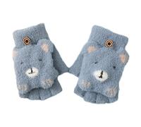 Cocila I Bambini Che Lavorano A Maglia Più La Metà 'orso Dei Cartoni Animati Riferiscono A Capovolgere La Perdita Calda Calda Riferisce Ai Guanti Da Scrivere Guanti E Manopole Da (Blue One Size)