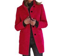 Cocila Impermeabile Imbottito Cappotti Cardigan In Lana Da Donna Con Tasche Cappotto Lungo Con Bavero Da Donna Capispalla Solido Casual Aperto Sul Davanti Per La Pioggia