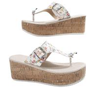 Cocila Infradito Da Donna In Morbido Tessuto Pelle Per Yoga Ciabatte Estive Con Punta A Clip, Stampate, Spesse, Zeppa, Fibbia E Bocca Di Pesce, Casual Gel Doccia Casa Zeppa Gelato Eleganti Tacco