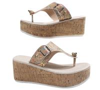 Cocila Infradito Da Donna In Morbido Tessuto Pelle Per Yoga Ciabatte Estive Con Punta A Clip, Stampate, Spesse, Zeppa, Fibbia E Bocca Di Pesce, Casual Gel Doccia Casa Zeppa Gelato Eleganti Tacco