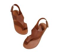 Cocila Infradito Donna Eleganti Sandali In Pelle Moda Con Zeppa Da Spiaggia Pantofole Casual Vuote Scarpe Basse Punta A Clip Retrò Bambina (Brown, 43)