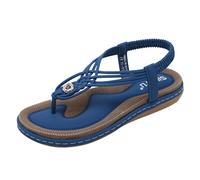 Cocila Infradito Donna Estive Comode Stoffa Righe Ciabatte Arch Support Flat Women'S Spring Fashion Stile Metal Summer Shoes E Sandali Bohemien Sandals Grigio (Blue, 40)