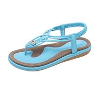 Cocila Infradito Donna Estive Comode Stoffa Righe Ciabatte Arch Support Flat Women'S Spring Fashion Stile Metal Summer Shoes E Sandali Bohemien Sandals Grigio (Sky Blue, 40)