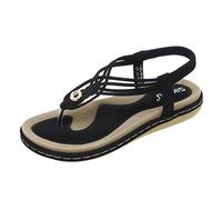 Cocila Infradito Donna Estive Comode Stoffa Righe Ciabatte Arch Support Flat Women'S Spring Fashion Stile Metal Summer Shoes E Sandali Bohemien Sandals Grigio (Black, 40)