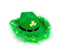 Cocila Irish for Women 4 St. Day Hat Wide Brim Hats Green Containing Lights That Can Light Cappellini da Lavoro (C One Size) Berretto Corto Uomo Cappello Donna Tesa Larga Berretto Antipioggia