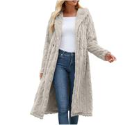 Cocila Knit Long Sweaters For Women Lightweight Open Front Oversized Knee Length Coats Cappotti Invernali (Beige Xxl) Cappotto Donna Corto Invernale Giubbino Donna Pelle Nero Di Corto Camicia