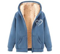 Cocila Lamb Wool Coat Winter Thick Warm Solid Color Plus Size Giubbotto Bambina 7 Anni (Blue Xl) Giubbotti Donna Invernali Giubbotti Pelle Donna Cappottino Invernale Giubbino Autunno Piumini