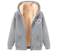 Cocila Lamb Wool Coat Winter Thick Warm Solid Color Plus Size Giubbotto Bambina 7 Anni (Gy1 Xl) Giubbino Inverno Donna Giacca Pelle Lunga Donna Curvy Piumino Con Cappuccio Giubbotti Invernali