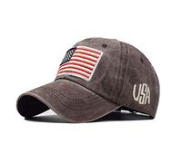 Cocila Letter Baseball Classic Old Washed American Sunshade Cappellini da Berretto Pile Lavoro (Coffee One Size) Berretto Uomo con Visiera Cappello Tesa Larga Donna Cappellino con Visiera Cuffia