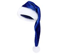 Cocila Long Santa Hats Xmas Velvet Christmas For Adults Keep Warm Winter Costume Set Trombette Capodanno (Blue One Size) cappello invernale bimba Turbante Lana Donna Cuffie Di Cuffia Cashmere