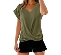 Cocila Maglia Rossa Donna in Saldo Blusa Cotone Lino Donna XXL Elegante Curvy Verde Camicia Rossa Asimmetrica Rosse Magliette Bianche da Dipingere Maglia Ragazza Maniche Corte T Shirts Bianca Basic