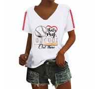 Cocila Maglietta Personalizzata da Baseball Donna, Tinta Unita, con Scollo A V, Ampia E Maniche Corte t Shirts Donna Volevo Essere Un Duro Ultimo Cantante Magliette Donna Manica Corta Firmate