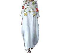 Cocila Moda Mare Positano Donna Vestito A Ruota Donna Abiti da Cerimonia XXL Vestito Donna Elegante Taglie Forti Abito Cerimonia Donna Blu Raso Abito Cerimonia Donna Economico (White, M)