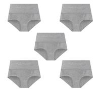 Cocila Mutande Donna Cotone Vita Alta Slip Traspirante Culotte Comode Elasticizzato Intimo da in Cotone, Taglie Forti Donna, A 5 Pezzi Bambina 12 Anni Senza Cuciture (Grey, L) Perizoma