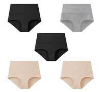 Cocila Mutande Donna Cotone Vita Alta Slip Traspirante Culotte Comode Elasticizzato Intimo da in Cotone, Taglie Forti Donna, A 5 Pezzi Bambina 12 Anni Senza Cuciture (Black, XXXL) Personalizzate