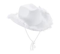 Cocila novità Cappello da Cowboy con Piume per Donna Dress Up Cappellino Festa (Wh1 One Size) Cuffia Doccia Donna Prodotti Capelli Ricci Cuffia Asciugacapelli A Secchiello di Seta Fascia Bandana