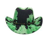 Cocila Nuovo Cappello da Cowboy Color Turchese Occidentale Arricciato in Finta Lana Nero Compleanno 44 Gatti (Green M) Cappello Visiera Donna Prodotti Capelli Ricci Esploratore Uomo Antipioggia