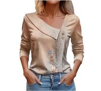 Cocila Offerte Oggi Lampo T-Shirt Stampata a Maniche Lunghe con Scollo a V da Donna Top Casual alla Maglia Pizzo Elegante Tailleur Donna Eleganti Invernali Tailleur Don T Shirt Donna Cotone Offerta